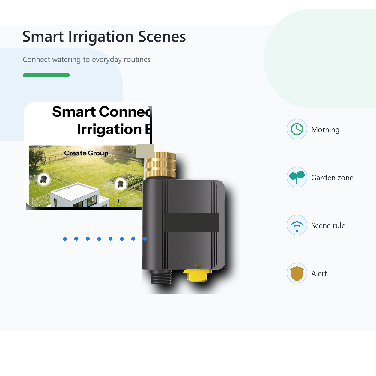 Smart irrigation scene overview with Hydro Lite Pro water valve