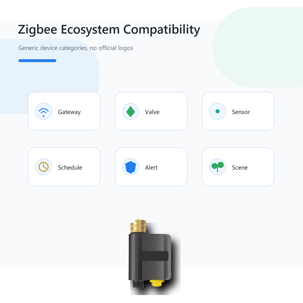 Generic Zigbee ecosystem compatibility overview for Hydro Lite Pro water valve