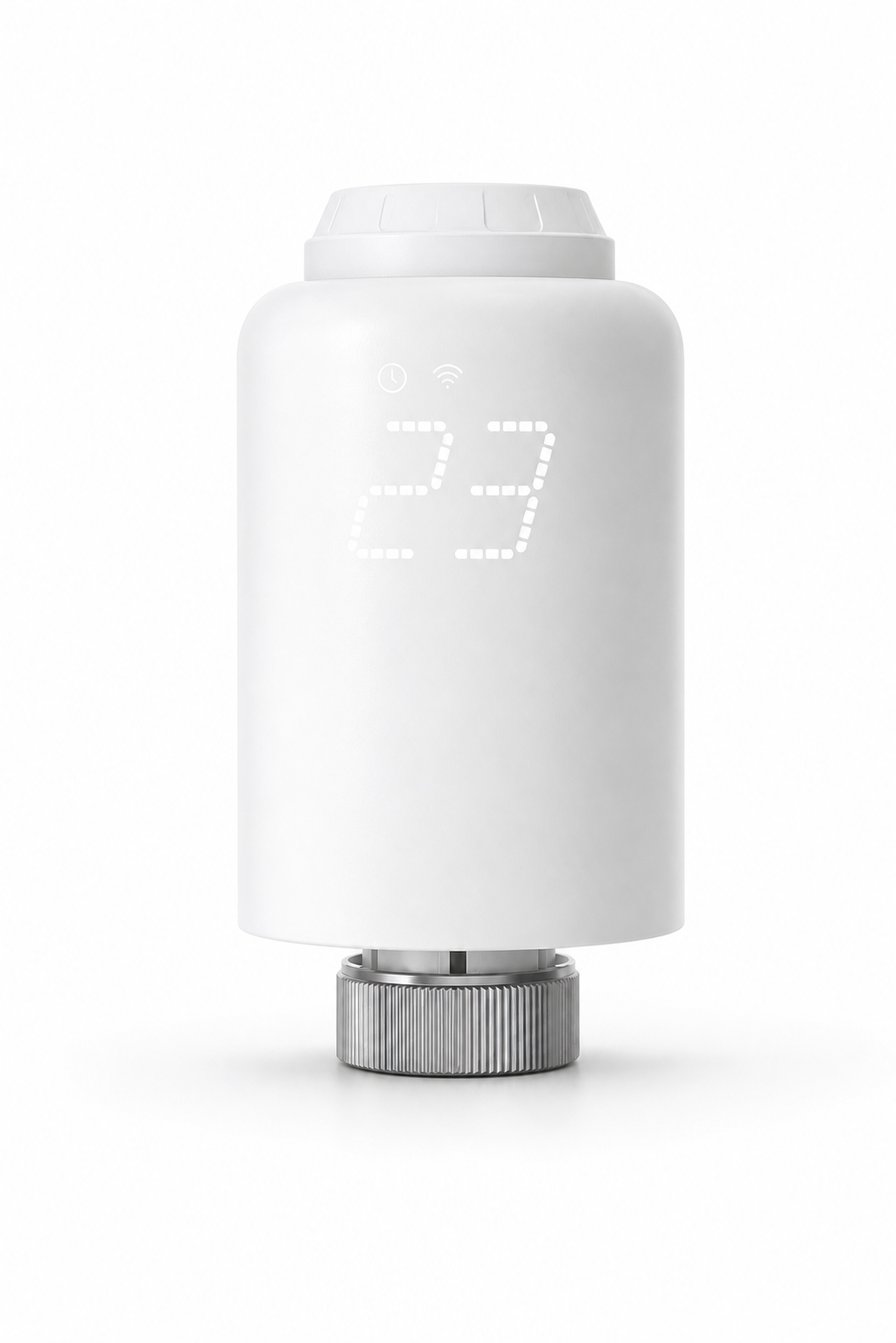 NéoValve Radiator Comfort white thermostatic radiator valve on a clean white background