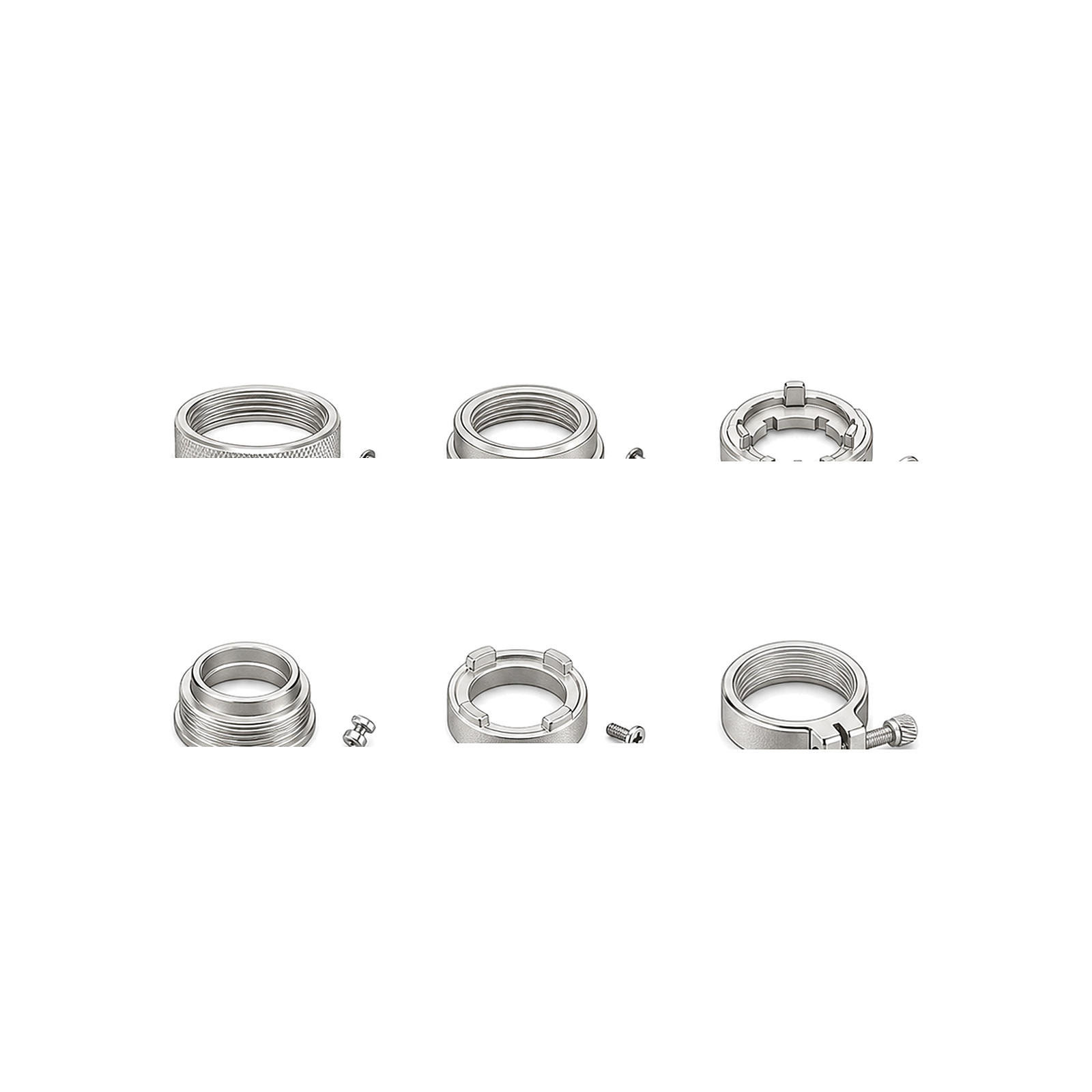 Kit d'adaptateurs pour vanne thermostatique ZigBee NéoValve sur fond blanc