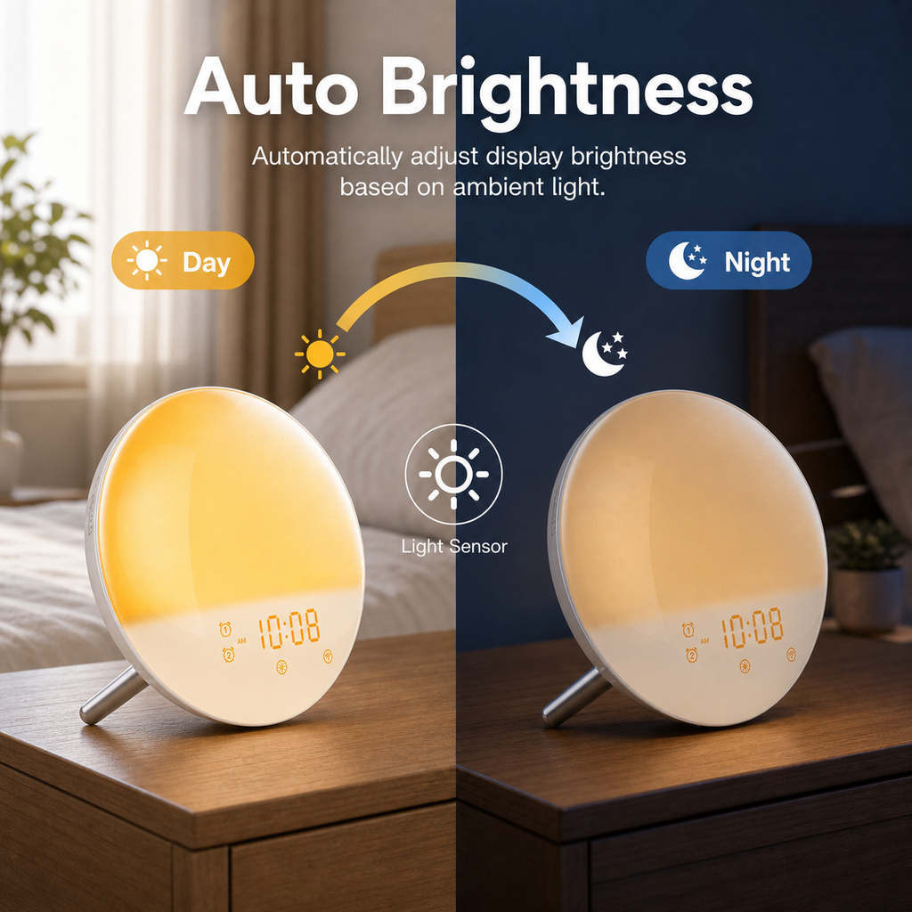 Automatic brightness mode with day and night display