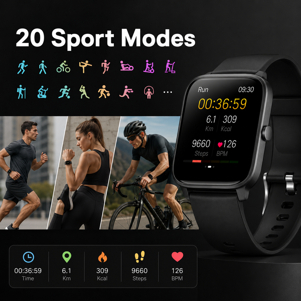 Twenty sport modes feature image for sport smartwatch