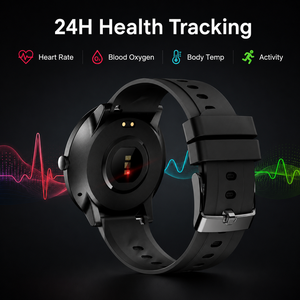 Twenty four hour health tracking visual for sport smartwatch