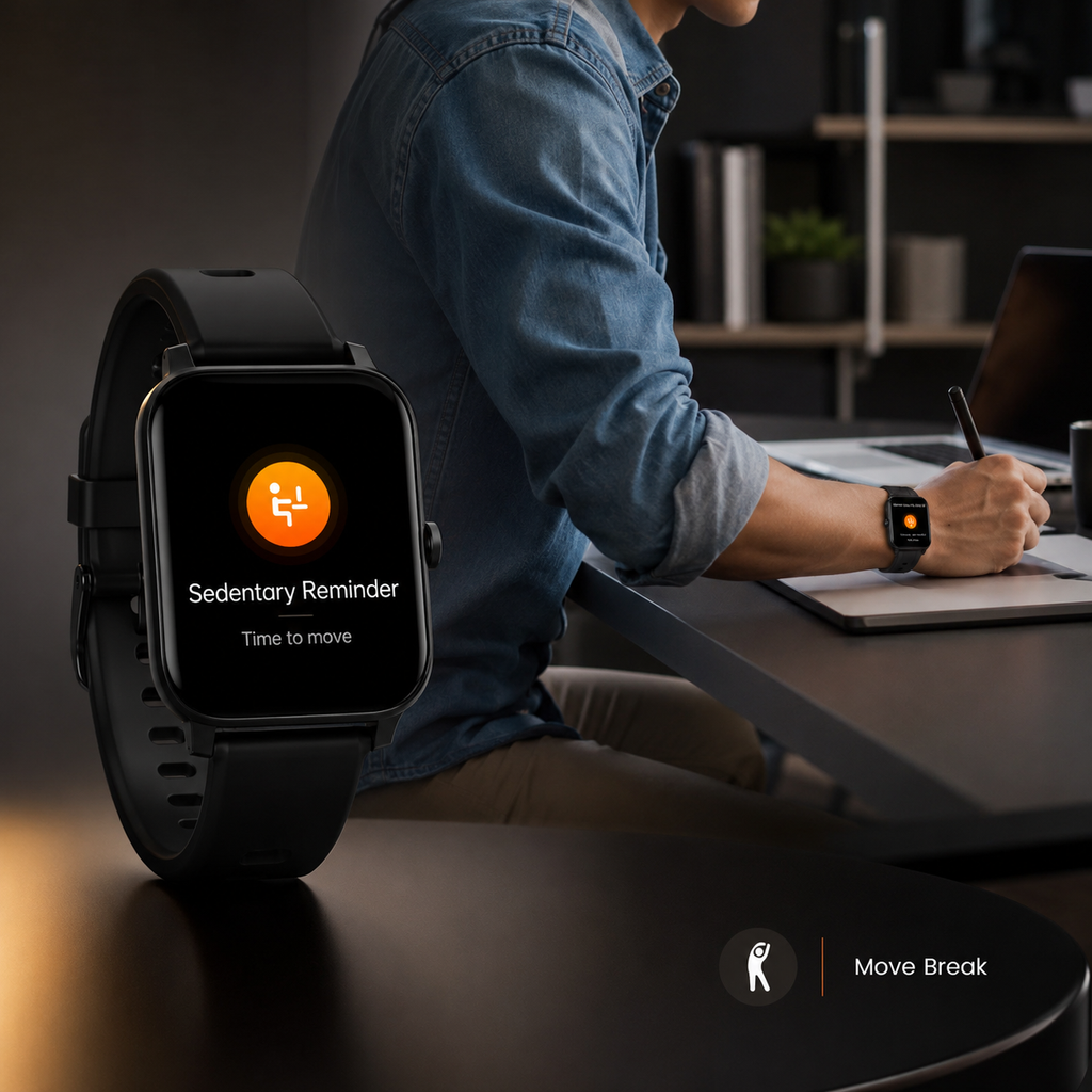 Sedentary reminder feature shown on sport smartwatch
