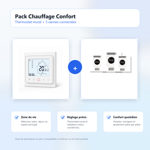 Pack Chauffage Confort NéoDom avec thermostat mural et trois vannes connectées