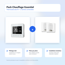 Pack Chauffage Essentiel NéoDom avec thermostat sans fil et deux vannes connectées