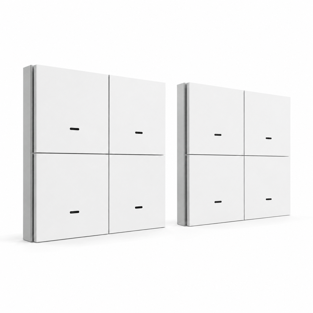 Pack de deux télécommandes NéoScene 4 Comfort blanches pour scénarios connectés.