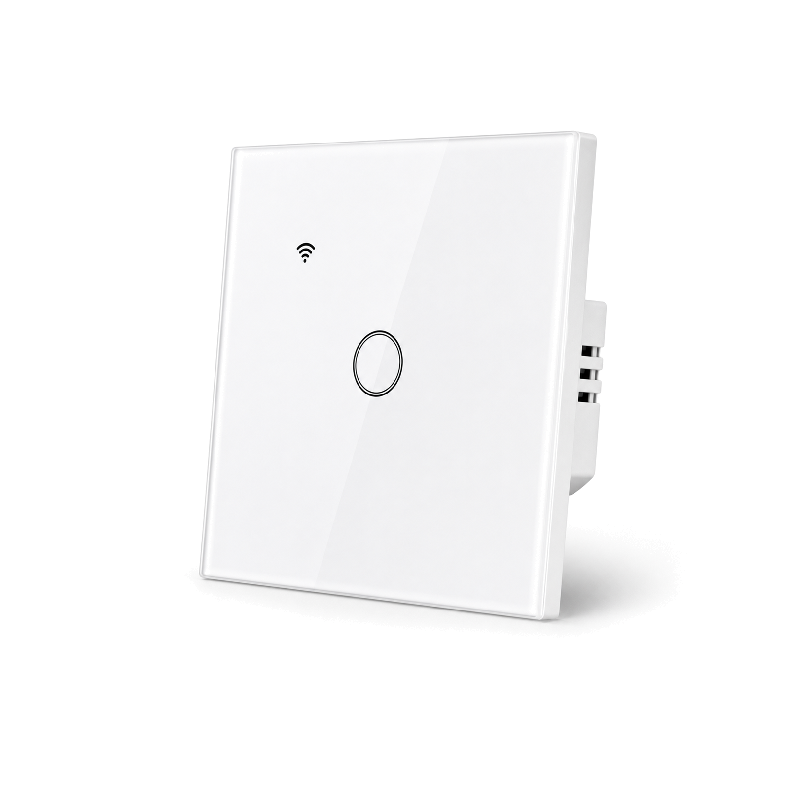 Interrupteur tactile WiFi NéoGlass Lite Comfort du Pack Éclairage Connecté NéoDom sur fond blanc