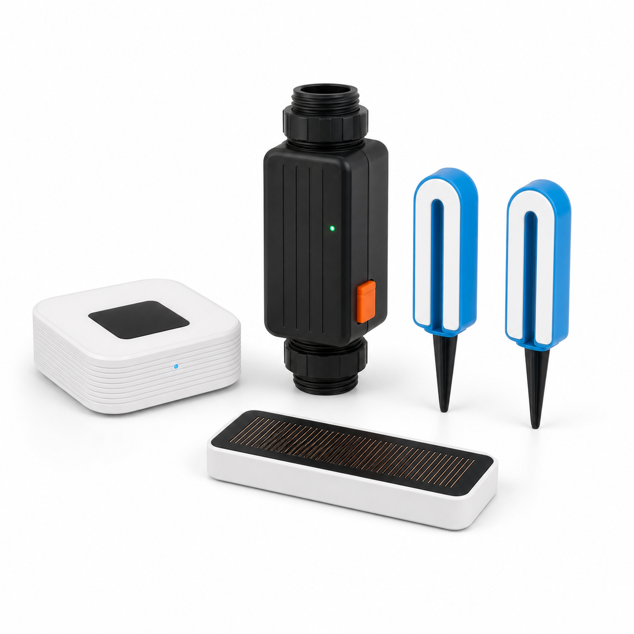 Pack Jardin Connecté Pro NéoDom avec passerelle, vanne d’eau, sondes de sol et capteur pluie