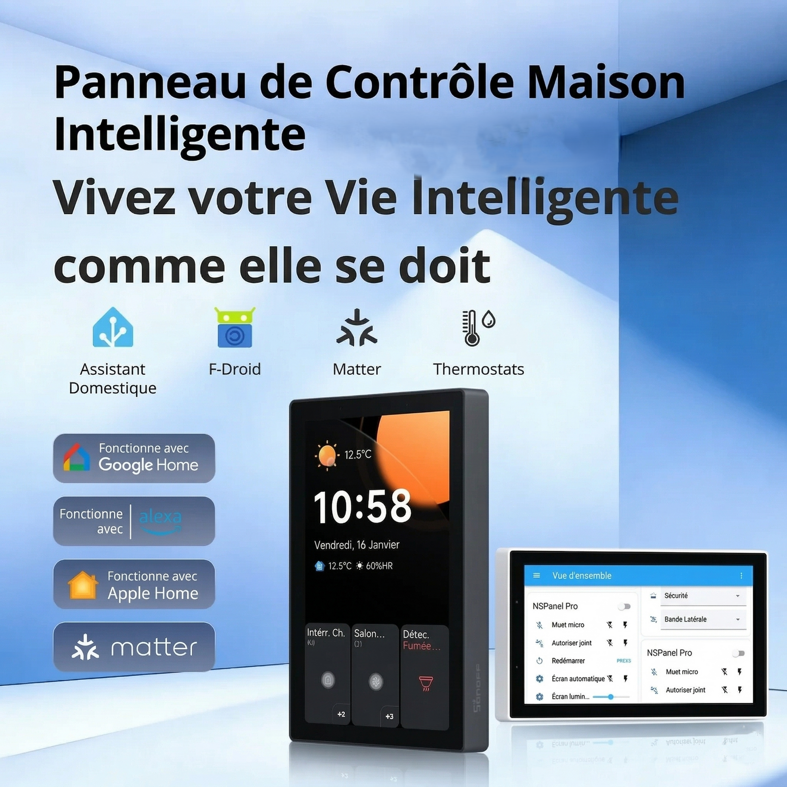 Panneau de controle maison intelligente