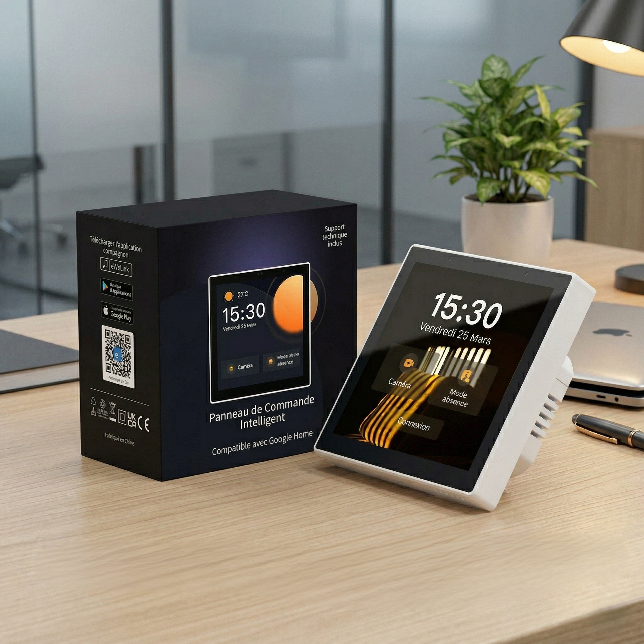 Panneau controle avec pack sur table