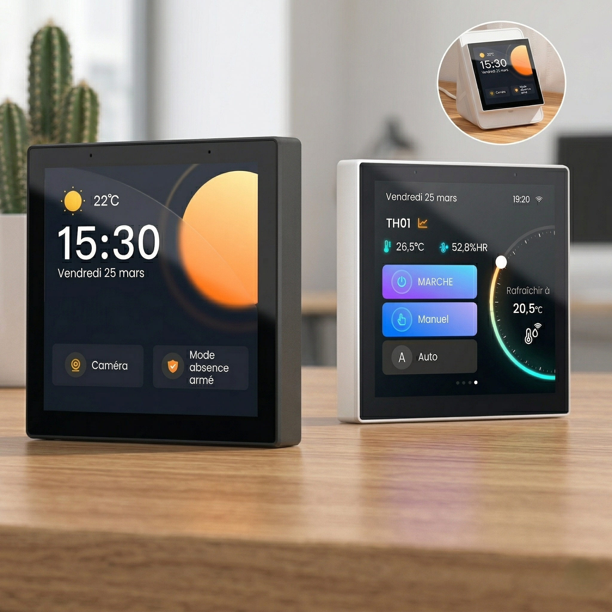 Panneau controle intelligent sur table