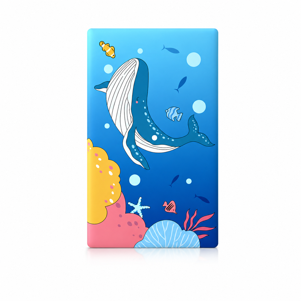 Plaque LED RGB baleine coloree
