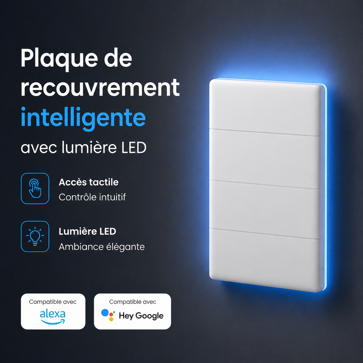 Plaque de recouvrement LED intelligente