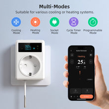 Prise thermostat multi-modes avec contrôle chauffage par application.