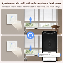Réglage du sens moteur de volet via application NéoGrid Essential.