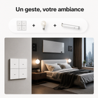 NéoGlass Switch Comfort, interrupteur tactile Zigbee 4 boutons en façade blanche avec design minimaliste.