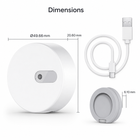 Dimensions with USB cable and magnetic base accessories