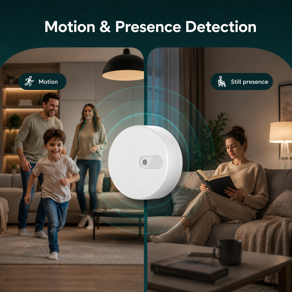 Motion and motionless presence detection scene for smart sensor