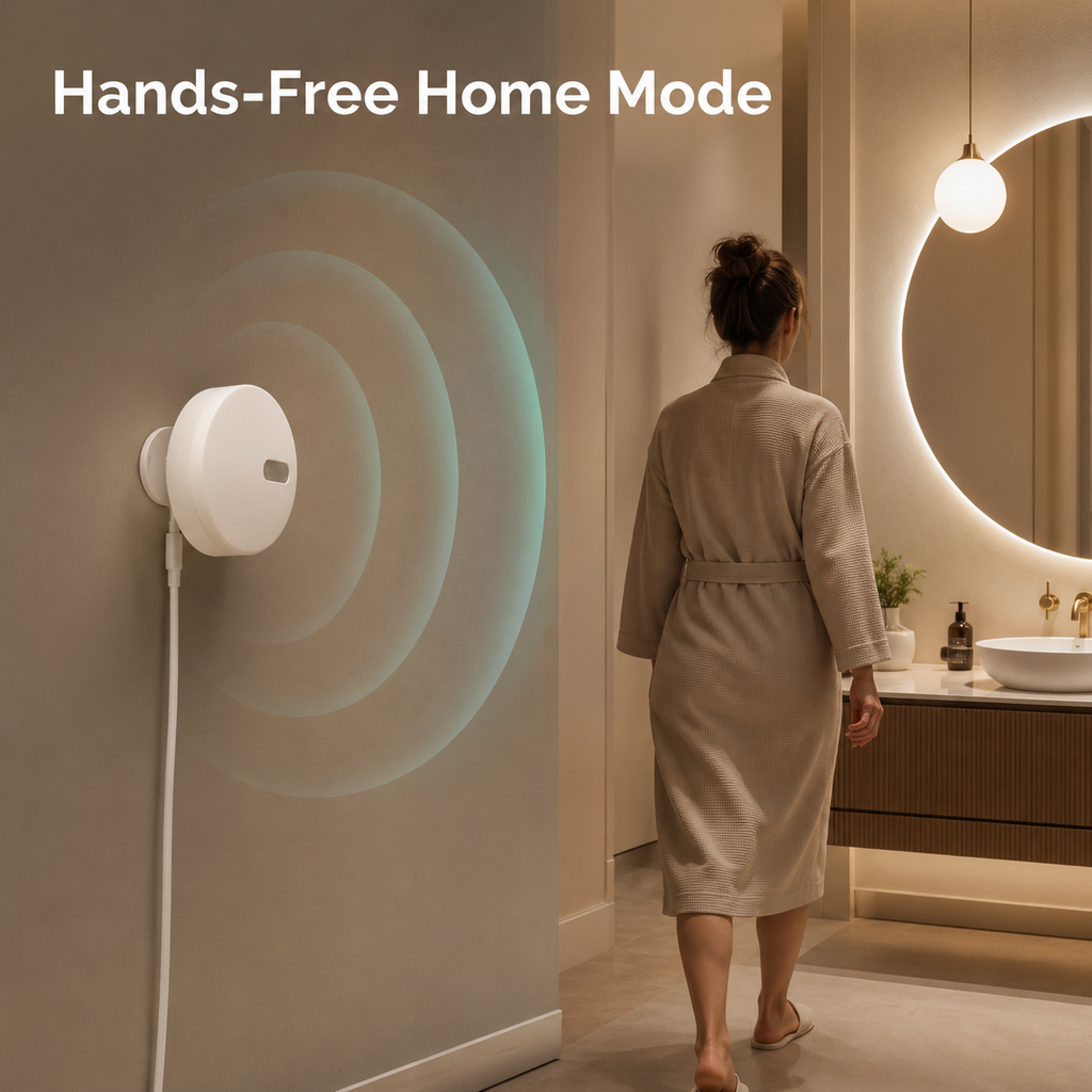 Hands-free home automation scene with radar presence sensor