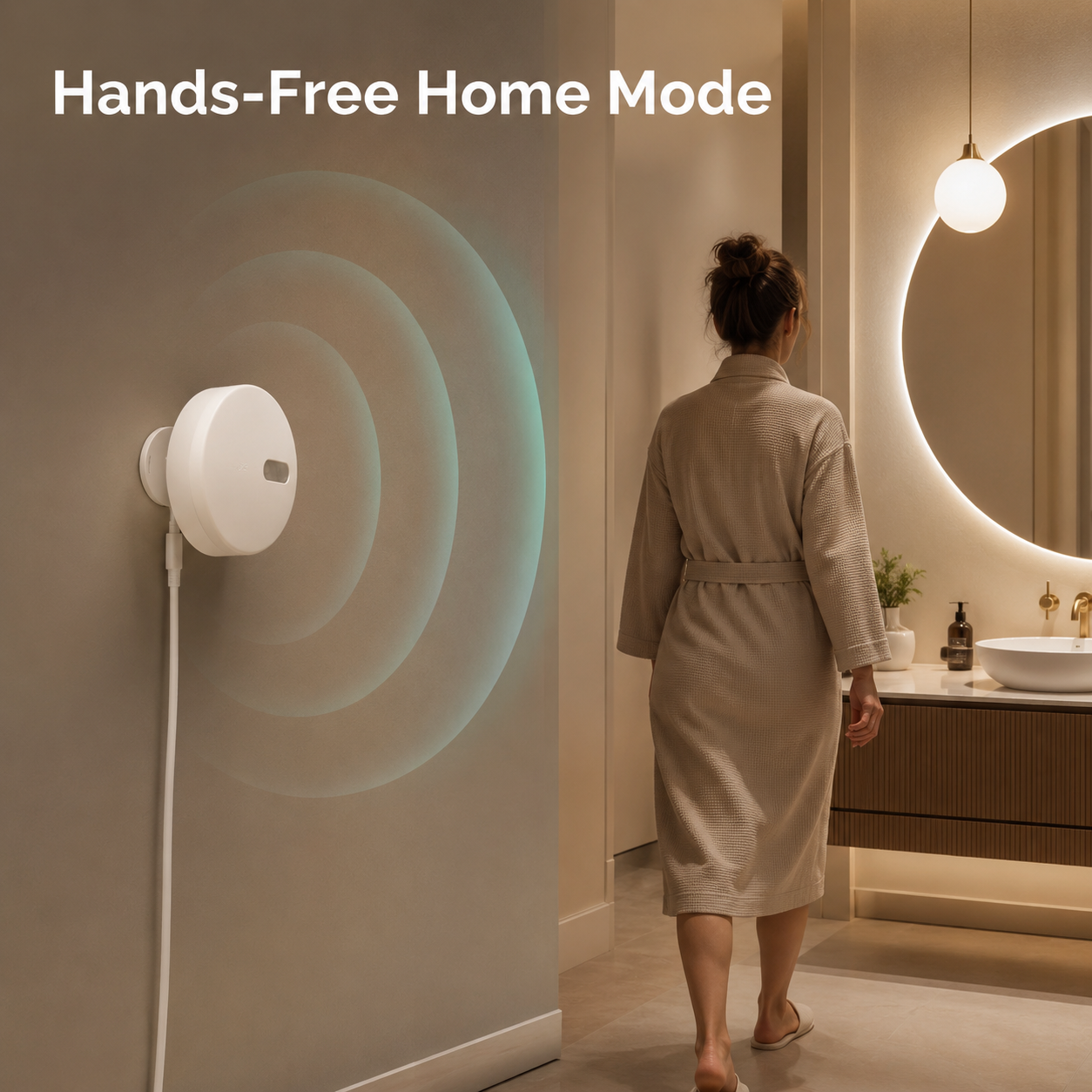 Hands-free home automation scene with radar presence sensor