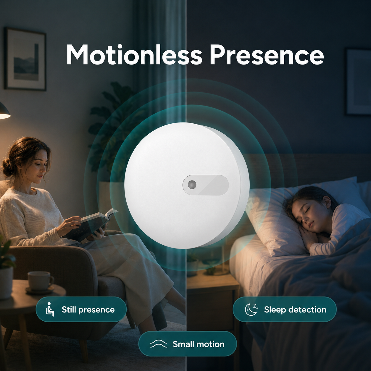 Motionless presence detection visual for radar sensor