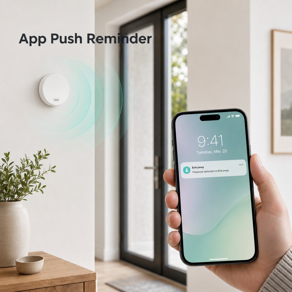 App push reminder visual for radar presence sensor