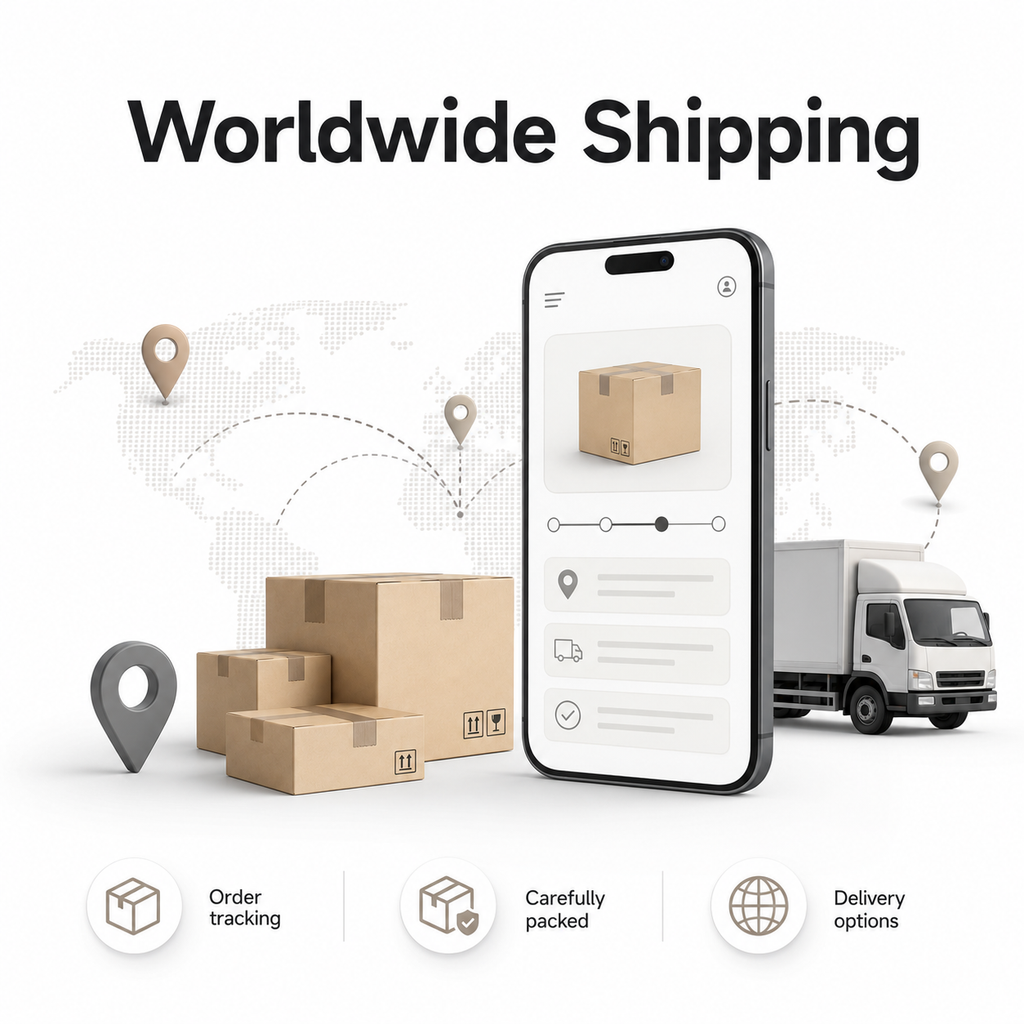 Generic worldwide shipping visual without carrier logos