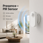 Feature image of presence and PIR smart sensor with 24 GHz mmWave detection in a modern living room