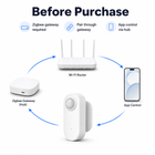 Before purchase setup diagram showing Zigbee gateway hub app control and smart presence sensor