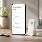 History records app screen for smart presence radar sensor with recent presence events
