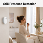 Still presence detection scene with compact mmWave PIR sensor