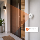 Entry security motion alert scene with compact PIR sensor