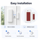 Easy installation guide for ZigBee door sensor with adhesive mount and alignment