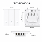 Dimensions diagram for Zigbee wall presence radar switch