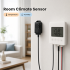 Room climate sensor setup with temperature and humidity readings