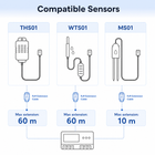 Compatible RJ9 sensors with maximum extension lengths for THS01 WTS01 and MS01