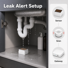 Leak alert setup with sensor, siren and gateway