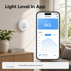 Mobile app light level interface for ambient light sensor