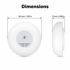 Dimensions diagram for round ambient light sensor