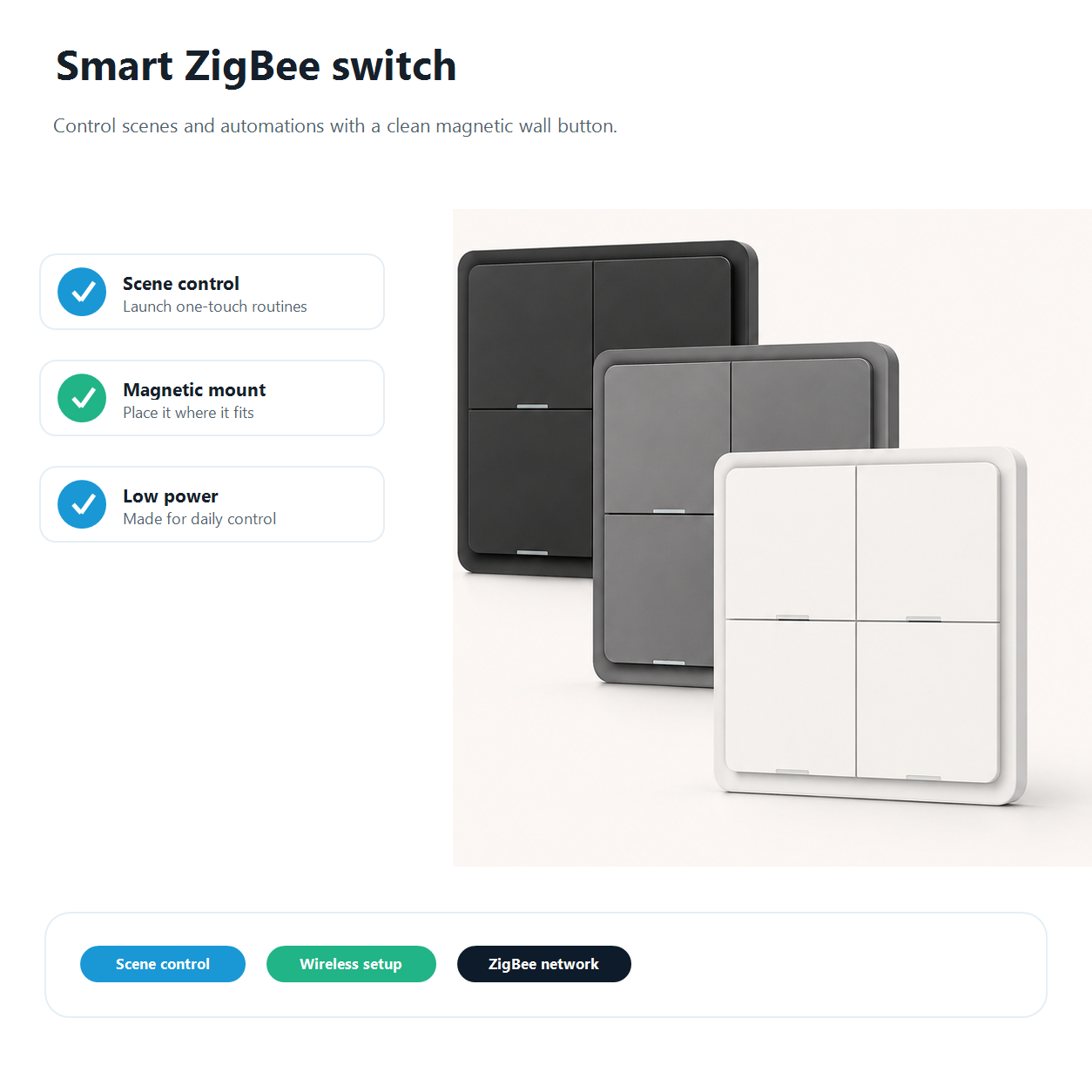 Smart ZigBee scene switch graphic for NeoScene 4 Comfort