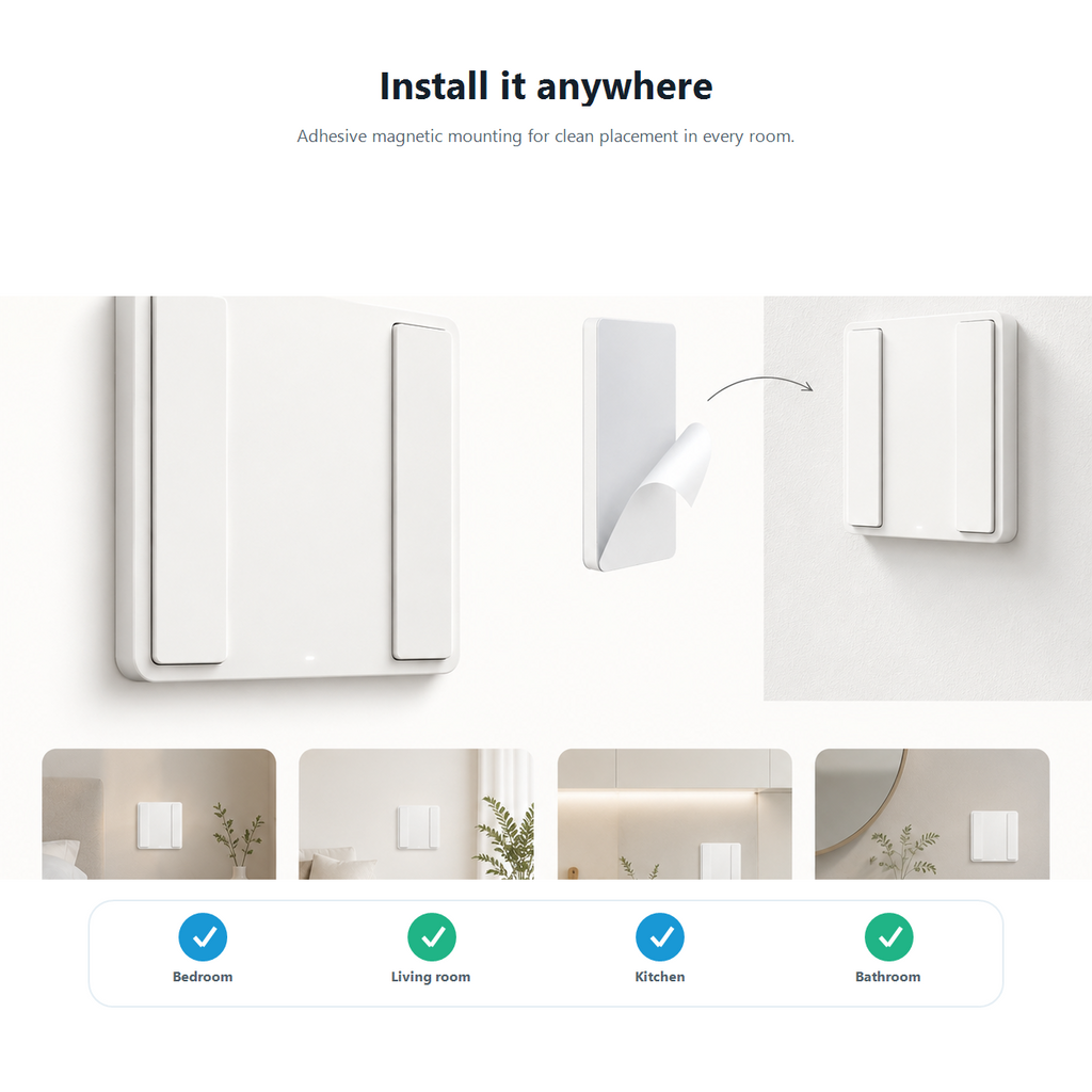 Install anywhere graphic for magnetic scene switch