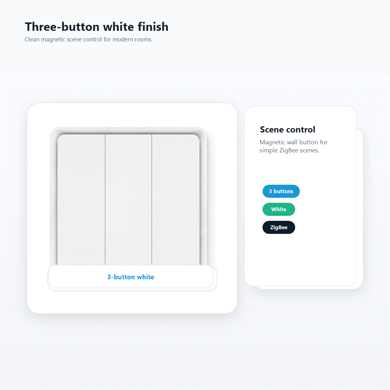 White three-gang NeoScene 4 Comfort product card
