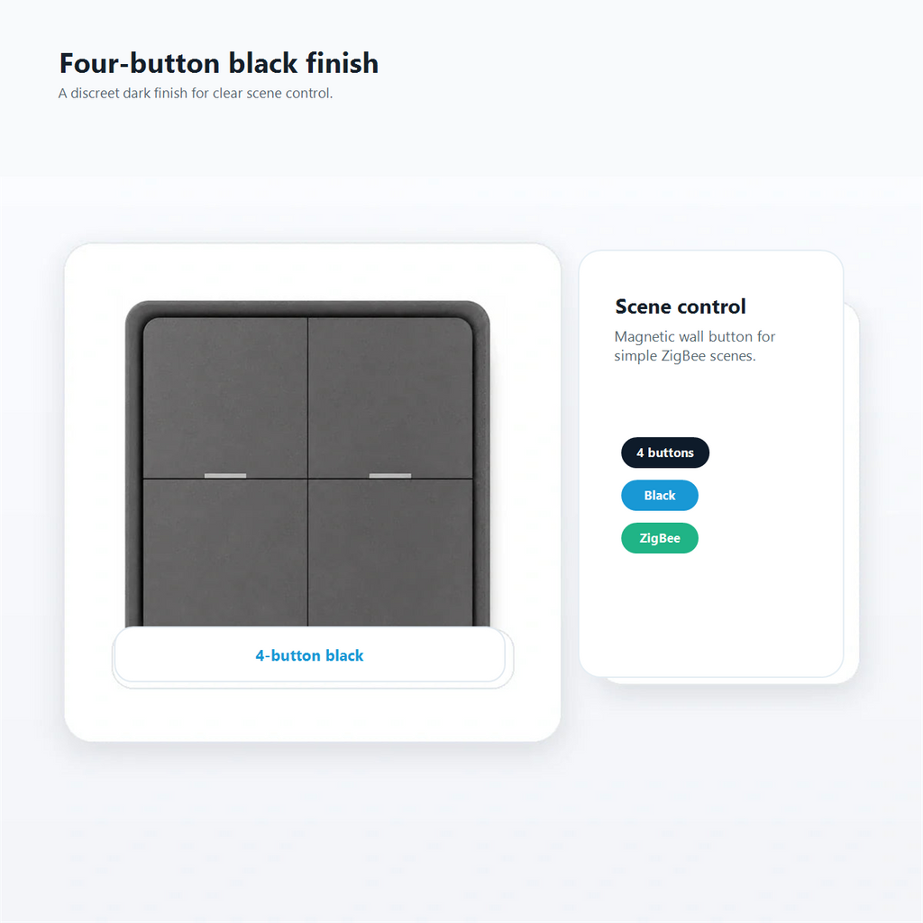 Black four-gang NeoScene 4 Comfort product card