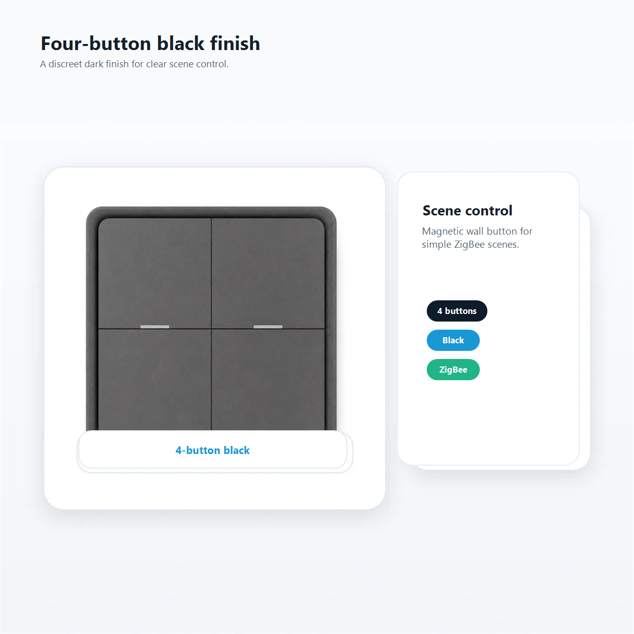 Black four-gang NeoScene 4 Comfort product card
