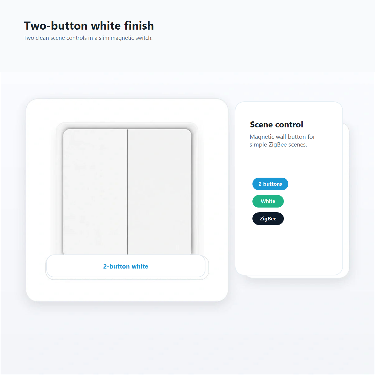 White two-gang NeoScene 4 Comfort product card