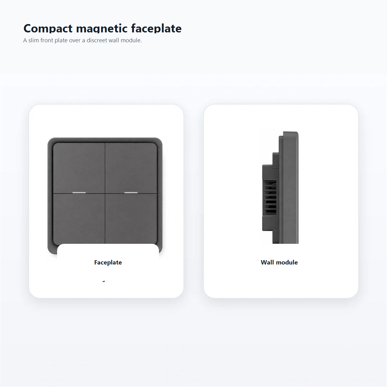 Magnetic faceplate and wall module card for NeoScene 4 Comfort
