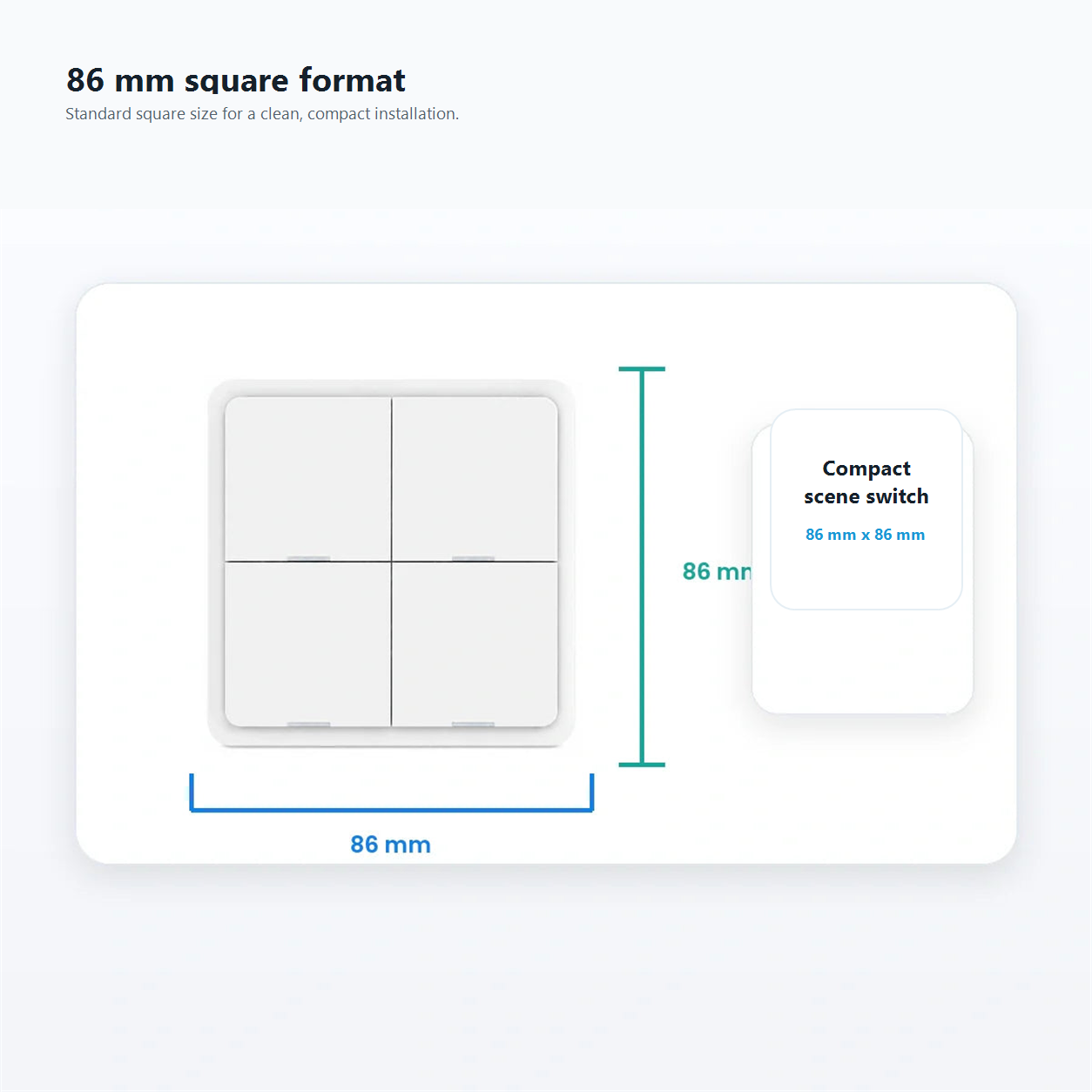 86 mm dimensions card for NeoScene 4 Comfort