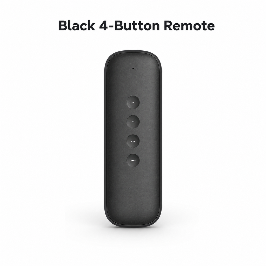 Black 4-button ZigBee scene remote isolated on white background