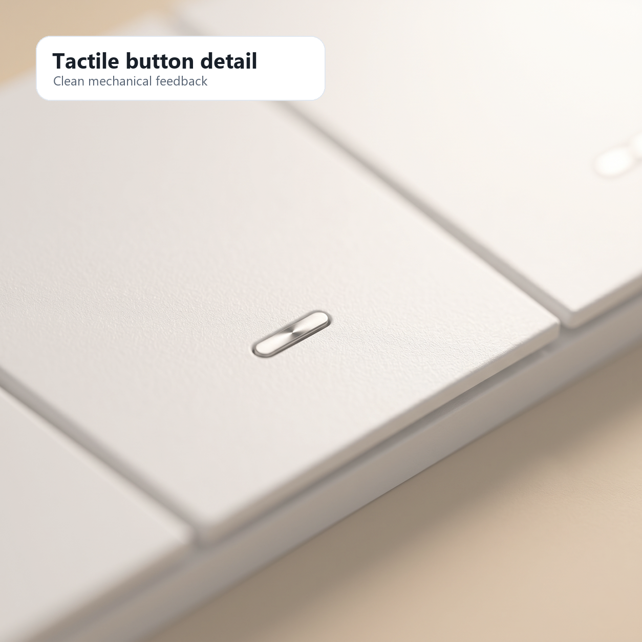 Close-up detail of the NéoScene 4 Pro Comfort tactile scene button